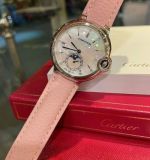 Cartier 36*8MM Imported Swiss Quartz Movement Silver Bezel Women's Watch